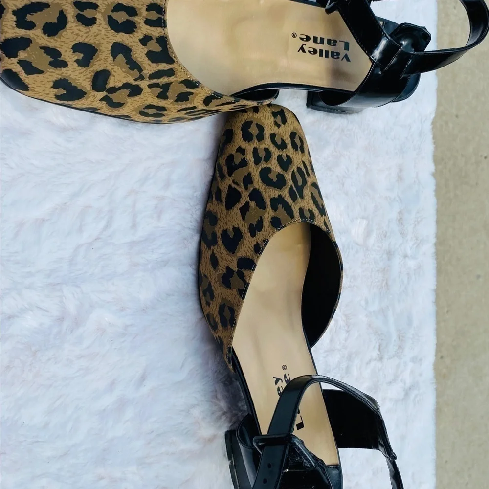 Leopard sling back shoe 7 1/2 W